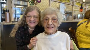 Having lunch with my aunt Lillian in Arlington Heights. I always had an enjoyable time when I got together with her. I will miss her. Karen Bud Wilson