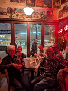 like a photo out of a foreign film Stephen, Lori, Dean, Steve and the owner of La Creperie and her stories that is how I will remember her Dean Ogren